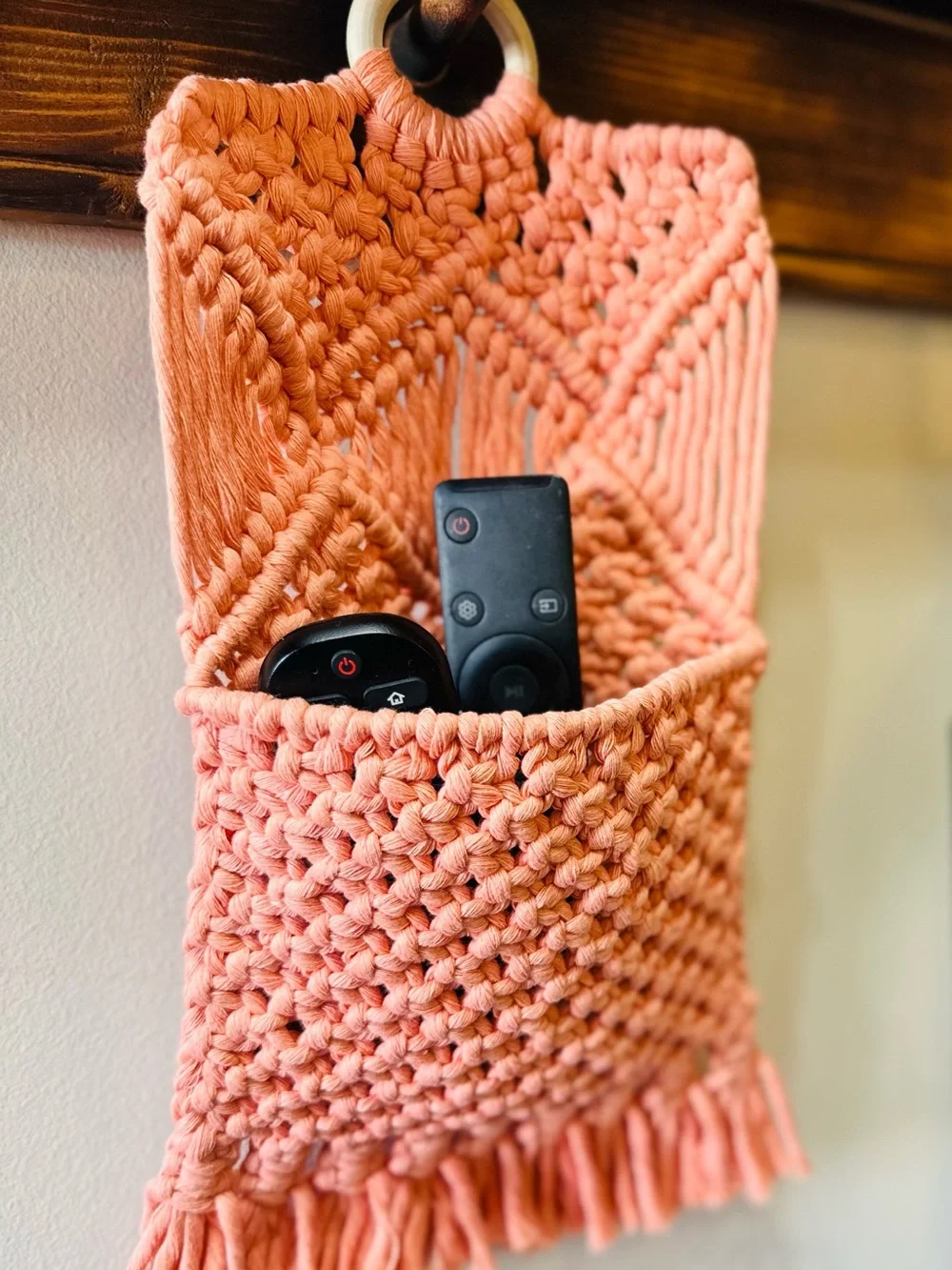 Handmade Boho Macrame Wall Hanging Pocket Organizer